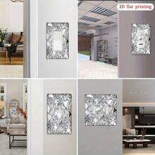 Modern Geometric Crystal Cluster Light Switch Panel - Decorative Wall Plate, Suitable For Single/Double Rocker Switches, Indoor/Outdoor Use, Easy Installation, Switch Compatible (No Electricity Required), 2D Flat Design - one-size - View 3