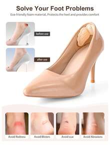 2/4/6 Pairs Heel Pads: Unisex Heel Anti-Slip Pads - Heel Cushion Pads, Shoe Insoles, Solve Oversized Shoe Problem - Ultra Soothing Heel Protection Pads, Relieve Heel Pain, Heel Slippage, Blisters And Friction - Multicolor - View 2