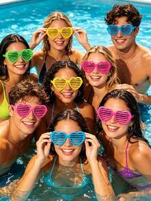 16 Pairs Neon Retro Fashion Glasses, Vintage Party Decorations, Photography Props, No Power Required, Vibrant Colors, Suitable For Theme Events And Costume Accessories, Party Supplies, Costume Glasses, Fun Glasses Design, Cute Design, Lightweight Frame, Decorative Glasses, Event Planning - A - View 7