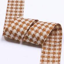 3D Dual-Tone Houndstooth Woven Ribbon DIY Bow Hair Accessory Material Clothing Shoe Flower Hat Decoration Plaid Woven Tape - Multicolor - View 11