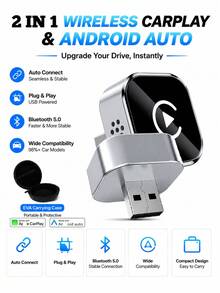 محول CarPlay لاسلكي لهاتف ، نسخة محدثة 2026 من سلكي إلى لاسلكي متوافق مع Apple CarPlay، تصميم محول CarPlay صغير USB مع توصيلة Type-C، توصيل وتشغيل، اتصال مستقر وبدون تأخير - الأسود - مشاهدة 12
