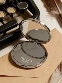 粉色 Gucci 風格防靜電梳子附帆布收納袋，寬齒輕量梳子適用於所有髮質，便攜旅行梳子附 Logo，生日週年禮物首選 - GUCCI-銀色-鏡面-2 - 查看 4