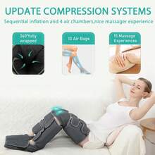 LUYAO 2 Pics Air Compression Leg Massage, Professional Sequential Device For Massage Equipment, Foot And Leg Boots Massager System With Dynamic Compression Technology, Kneading Squeeze Deep Relaxation, Christmas Gift For Dad Mom And Lover - Dark Grey - View 6