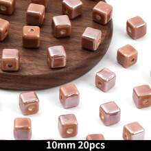 20pcs Cube Ceramic Porcelain Beads For DIY Jewelry Making Decorative Craft Square Beads For Necklaces Bracelets And Accessories Craft - 20pcs - View 41