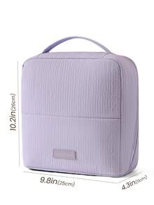Large Capacity Vertical Cosmetic Bag With Detachable Mirror,Professional Portable Makeup Bag,Lightweight&Multifunctional Travel Toiletry Bag Storage Bag,Compartmentalized Skincare&Makeup Tool Storage Box,For Home,Dormitory,Cruise,Back To School - Multicolor - View 15