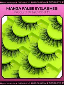 Manga Style False Eyelashes, Faux Mink False Eyelashes, Vintage False Eyelashes, Cat Eye Eyelashes, Fluffy Devil Eyelashes, Anime False Eyelashes, Natural Appearance, Fluffy And Exquisite, Salon Exclusive, Suitable For Halloween, Saudi National Day Events - Black - View 2