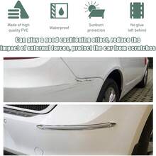 4pcs Car Front And Rear Bumper Protectors, Self-Adhesive Corner Protection Stickers, Car Bumper Anti-Scratch Strips, Front And Rear Anti-Collision Anti-Scratch Strips, Suitable For Most Car Models - A - View 3