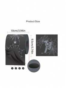 1 Rolle Halloween Spinnennetz Toilettenpapier, schwarzes Halloween Papier, Spinnennetz Dekorationspapier, Neuheit Toilettenpapier, Badezimmer Dekoration, Horror schwarzes Thema Toilettenpapier, Halloween Streich Geschenkidee, Party Dekoration Heimdekoration - Mehrere Stile - Übersicht 4