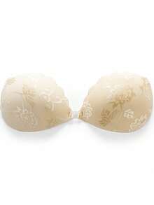 1 Pair Breathable Non-Slip Lace Invisible Adhesive Bra Pads, Lift Breasts, Suitable For Women's Backless Evening Dresses, Wedding Dresses, Party Outfits, Comfortable And Skin-Friendly, Reusable, Essential Body Care Tool For Deep V-Neck Tops, Summer Fashion Must-Have, Beautiful Floral Lace Pattern Design, Lightweight And Smooth, Seamless Lingerie. - Multicolor - View 10