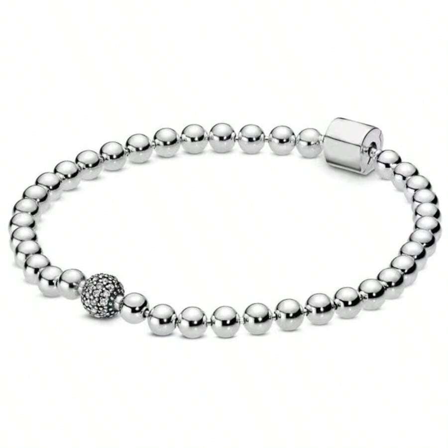 Best-Selling 925 Sterling Silver Lucky Starry Snake Bone Bracelet! Suitable For Original DIY Bracelet, Women's Birthday Wedding Fashion Jewelry Gift - Silver - View 1