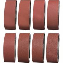 3入組砂帶套組 75 X 533 mm (3x21 英吋) 全系列 40/60/80/120/180/240/320/400 號，便攜式研磨工具，適用於木工與金屬拋光，耐用磨料砂帶，柔軟砂帶 - 紅色 - 查看 8
