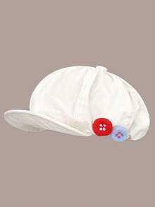 1pc Vintage Linen Button Octagonal Hat, Windproof, Sun Protection, UV Protection, 3D Textured, Foldable, Fashionable Versatile, Elegant Style, Soft And Comfortable - A - View 8