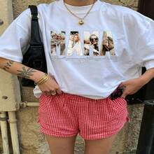 100% Cotton Oversized Graphic T Shirt Soft Breathable Crewneck Short Sleeve Top Vintage Minimalist Aesthetic Cute Daily Casual Tee For Daily Outfit Gift Givers And Casual Wearers - Blanco - Ver 19