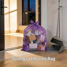 5 Rolls 100pcs Large Size Thickened Drawstring Trash Bags, High Toughness, Strong Load-Bearing, Durable And Sturdy, Suitable For Home, Kitchen, Office And Outdoor Cleaning - Multicolor - View 10