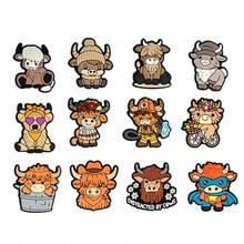 12/27PCS Cartoon Highland Cow Shoe Charms Set, PVC Shoe Decorations, Shoe Accessories Charms, Gift Idea For Birthday Christmas Halloween Party Favors - Multicolor - View 7
