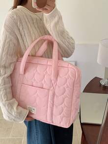 Tas Laptop Bordir Minimalis Bertema Cinta, Kompatibel dengan MacBook 13-16 Inci, Tas Penyimpanan Komputer Kapasitas Besar, Tas Bahu Laptop Ringan - View 10