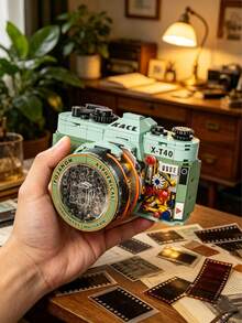 Luxury Camera Mini Building Block Set, An Extremely Interesting DIY Assembly Toy That Can Effectively Relieve Daily Stress And Add Fun To Leisure Time, A Creative Couple Activity And Puzzle Game, This Vintage Camera Model Provides A Stress-Relieving Construction Process And Can Also Serve As An Eye-Catching Bedroom Decor, Suitable For Solo Relaxation Or Couple Interaction, A Thoughtful Personalized Gift That Combines Luxury Design, Satisfying Play Experience And Stress Relief - Multiple Colors - View 4