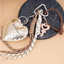 PU Leather Heart Pearl Bow Braided Rope Bag Charm Phone Lanyard - Multicolor - View 8