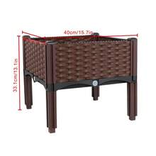 1-4 Piece Set: Elevated-Legged Imitation Rattan Planting Box For Balcony And Garden Vegetable Cultivation; Plastified Flower Box And Garden Planting Bed That Can Be Assembled. - 2pcs - View 5