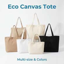 Tas Tote Kanvas Polos, Tas Polos Sublimasi DIY, Cocok untuk Kerajinan Lukis, Tas Belanja dan Hadiah Serbaguna - MultiWarna - View 4