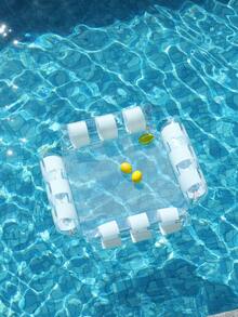 Striped Transparent Glitter Mesh Inflatable Water Hammock Float, Adult Square Pool Lounge Chair, Suitable For Summer Beach Swimming - Multicolor - View 10