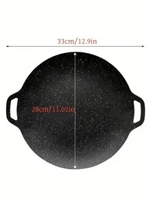 Korean Style Round Cast Iron Griddle, Non-Stick Baking Pan, Suitable For Home And Outdoor Use, Ideal For BBQ, Meat, Pancakes And Ribs, With Handle, Perfect For Outdoor Camping And Home Cooking, Easy To Clean - Multicolor - View 14