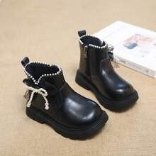 1 Pair Baby Fashion Boots, Soft Breathable Fabric, Lightweight Shock-Absorbing Non-Slip Sole, Caring For Baby's Little Feet. Multiple Colors Available, Suitable For Running And Jumping, Essential For Cute Babies! - Black - View 2