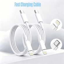 6.6ft/200cm White PD Data Cable 1/2/3pcs Fast Efficient Data Transfer USB-C To Lightning Durable Fast Charging Cable Charging Line Compatible With IPhone 14 Pro Max/14 Pro/14 Plus/14/13/12/11/XS/XR/8/7/6/ Series Apple Phone Computer Extended Charging Cable - White - View 1