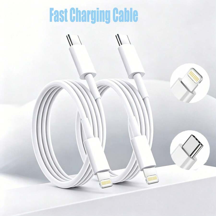 6.6ft/200cm White PD Data Cable 1/2/3pcs Fast Efficient Data Transfer USB-C To Lightning Durable Fast Charging Cable Charging Line Compatible With IPhone 14 Pro Max/14 Pro/14 Plus/14/13/12/11/XS/XR/8/7/6/ Series Apple Phone Computer Extended Charging Cable - White - View 1