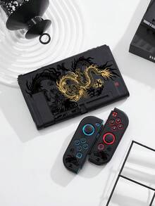 1pc Black & Gold Chinese Dragon Pattern Switch2/Switch NS/Switch OLED Compatible Game Console Protective Case, New Generation 2, Black, TPU Soft Shell, Universal Controller Protective Cover, Switch Controller Protective Case, Switch Game Accessories, Shockproof, Anti-Slip, Anti-Scratch, Aesthetic - Multicolor - View 12