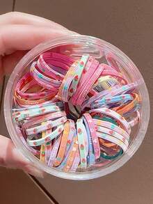 300pcs Girls Multi-Color Non-Damaging Hair Ties Hair Accessories Headwear Top Clips Back Clips Side Clips Alligator Hair Clips For Daily Use - Multicolor - View 5
