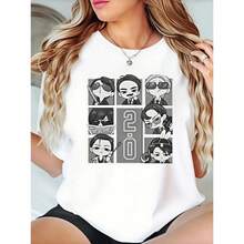 Playera de estilo casual con estampado de personajes animados y números 20 para uso diario en primavera verano ideal para regalar a amantes de la moda juvenil IBWC - Blanco - Ver 1