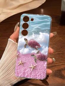 1件裝高級幸運粉色海灘海龜海星波浪軟保護手機殼，適用於 Honor Galaxy A04e/12/A13/A14/A34/A50/A52/A53/A54/S21/S22/S23/S24/S25/S25Ultra/S25FE/S26/S26 PLUS/S26 ULTRA/S26 EDGE/ 6A/7A/8A/ 12T/13T/15T/15 TPRO，[國際版而非本地版] - 無色 - 查看 7