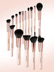 MAANGE 15/16-teiliges professionelles tragbares Make-up-Pinselset mit Reise-Make-up-Tasche, vollständiges Make-up-Werkzeugset einschließlich Foundation-Pinsel, Puder-Pinsel, Rouge-Pinsel, Lidschatten-Pinsel, Eyeliner-Pinsel, Augenbrauen-Pinsel, Wimpern-Pinsel, Verblend-Pinsel, Concealer-Pinsel und Detail-Pinsel, geeignet für Zuhause, Reisen oder Outdoor-Einsatz, Make-up-Pinsel-Geschenkset für Frauen und Mädchen - Verschiedenfarbig - Übersicht 5