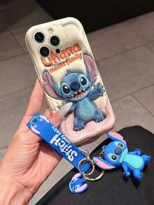 Disney Lilo And Stitch Phone Case : 3D Fluffy Pattern Border Protector Phone Soft Phone Case With A Free Cute Stitch Bracelet Chain Lanyard, Stitch, Lilo, Angel, For Apple 17 Promax 17 Pro 16 15 14 13 12 11 Pro Max XS Max X XR Soft Cover Summer Phone Case - 白色 - 查看 3