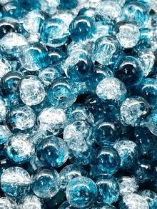 50 peças de contas de vidro de cristal redondo craquelado azul aurora de 8 mm, para fazer joias DIY à mão, pulseiras, colares e brincos - Multicolorido - Ver 2