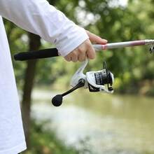 White Pink Fishing Rod & Reel Combo Stylish Beginner Friendly Ready To Use Portable Kit For River Stream Lake Angler Gift - Pink - View 7