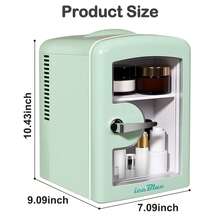 IceBlue 4L Makeup Refrigerator, Mini Refrigerator For Cosmetics And Drinks, Car/Home Use, Transparent Window And Handle - Green - View 8