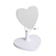 1pc Heart-Shaped Adjustable Smartphone Stand, Lifting Desktop Phone Holder, Cute Phone Accessories, Universal Smartphone Suction Cup Bracket For Phones And Tablets, Multi-Angle Adjustable Desk Stand For Watching Movies, Live Streaming, Hands-Free Viewing, Great Dorm Essentials And Sweet Gift For Women, Portable Plastic Phone Holder For Home, Office, Bedroom - Multicolor - View 9