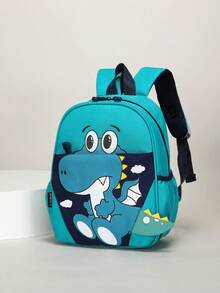 1pc Customizable Mini Back To School Dinosaur Heart Print Backpack, Print Your Name Or Holiday Greetings. Create Your Own Unique Backpack. Fashionable, Cute, Versatile, With Multi-Pocket Design, Suitable For Daily, Outings, Travel, Vacation, School Use. Birthday Gift. - Multicolor - View 7