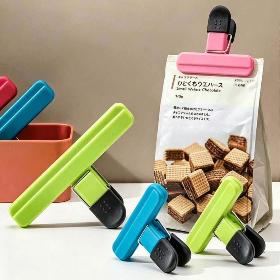1/3/6pcs Large And Small Food Bag Clips, Potato Chip Bag Clips, Food Snack Bag Paper Clips, Plastic Heavy Duty Sealing Clips, Kitchen Supplies, Help With Organization And Storage - A - View 1
