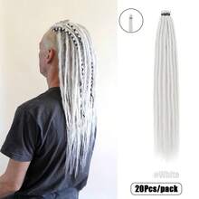 20 Strands 24 Inch Dreadlock Extensions Synthetic Hippie Single Ended Dreads Ombre Black 0.6 Cm Width Loc Extensions Reggae Style Crochet Hair For Men - Multicolor - View 15