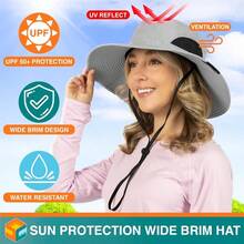 Sombrero de ala ancha para hombre y mujer, sombreros de pesca para hombre, proteccin, sombrero de cubeta de senderismo para mujer, al aire ltima intervensin, verano, - inicial - Ver 4
