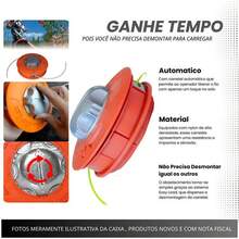 Belifou Carretel Automático Carga Fácil Para Roçadeira Toyama Kawashima Vulcan Garthen Com Fio Nylon 2,7mm 10m - 2,7 mm 10 m corda - Visão 9