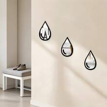 1pc/2pcs/3pcs Teardrop Shaped Mirror Wall Stickers - Self-Adhesive Double-Layer Acrylic Mirror Stickers, Suitable For Office, Bathroom And Kitchen, Easy To Apply And Remove, Artistic Design Fashion Decor, Ideal Housewarming Gift - Double-layered Mirror Teardrop - View 3