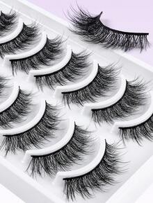 MAANGE 10 Pairs CC Curl Natural Cartoon Faux Mink Strip False Eyelashes, Dramatic Anime Cat Eye Lashes, Sexy Eyelash Extensions, Soft Natural Look, Suitable For Travel, Work, Party, Exquisite Gift For Women - Multicolor - View 12