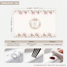 1pc Minimalist Daily French Romantic Floral Pattern Tablecloth, Waterproof And Stain-Resistant Dining Table Decor Cloth, Suitable For Kitchen, Dining Table, Coffee Table, TV Cabinet, Entryway, Party Holiday Decoration, Home Decor - Multicolor - View 10