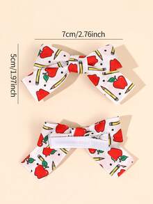 10pcs/2pcs Back To School Stylish Stationery Bow Hair Clips, Colorful Cute Bow Barrettes, Teacher's Day, Hair Accessories Gift For Girls Teens Daily School Wear - Multicolor - View 7