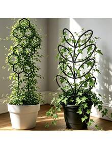 2件裝小型分層植物架,16英吋(約40.5公分),適合攀緣植物,金屬蜂巢式室內花盆架,適用於常春藤與室內植物 - A - 查看 4