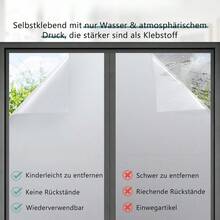 Frosted Privacy Film – Anti-Peeping Window Film For Bathrooms, Toilets And Offices – Translucent, Opaque, Self-Adhesive Window Film – 44.5*200cm - 1PC - 查看 4
